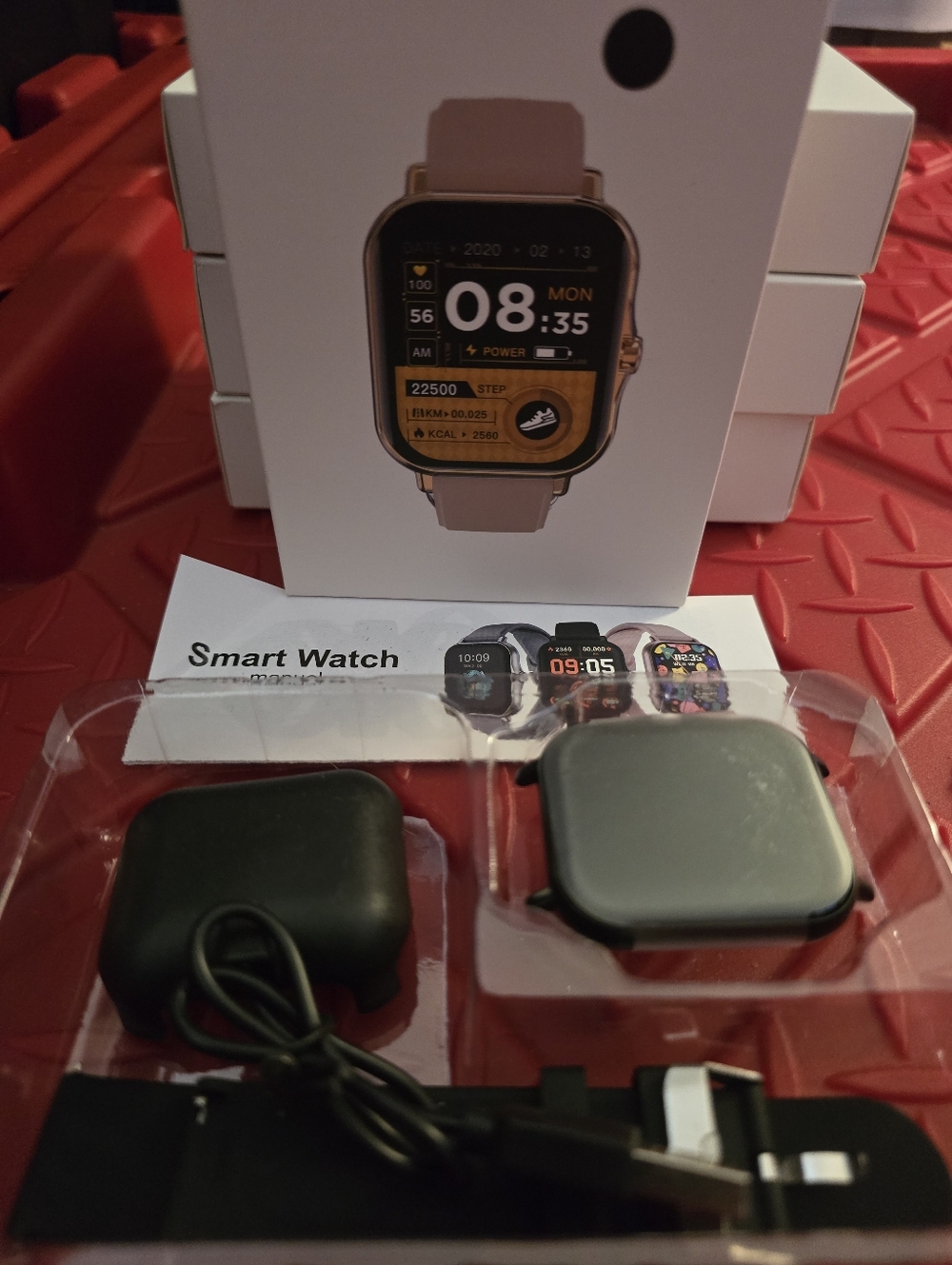 NIB - Smart Watch - Black Strap Square Touchscreen